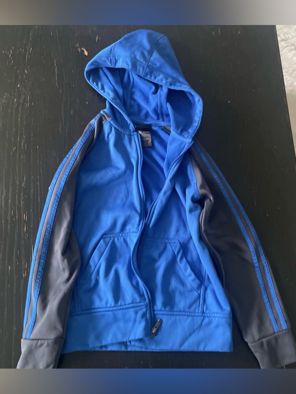 Adidas Royal Blue Full-Zip Hoodie 10/12 Boys Medium